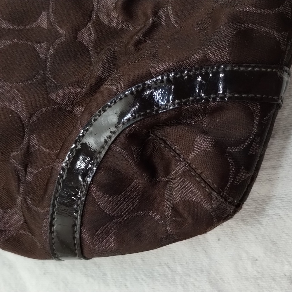 COACH Dark Brown Sparkly Signature Bag - Picture 6 of 14